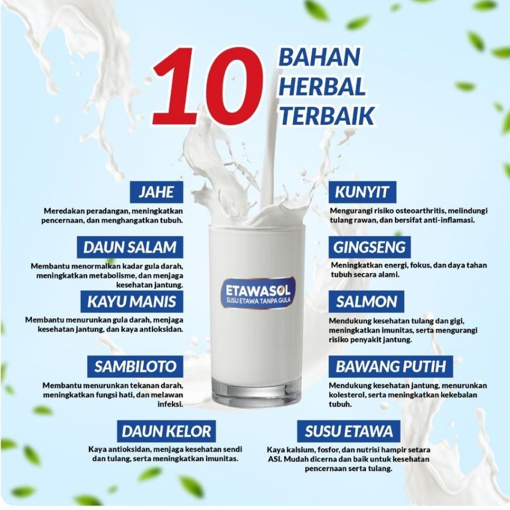 

Spesial/ Etawasol Susu Kambing Etawa Tanpa Gula Untuk Penderita Diabetes, Hipertensi Dan Nyeri Sendi Kemasan 250Gr Paket 1 Box {Terbaru/Terlaris/Tergcor/Kekinian}