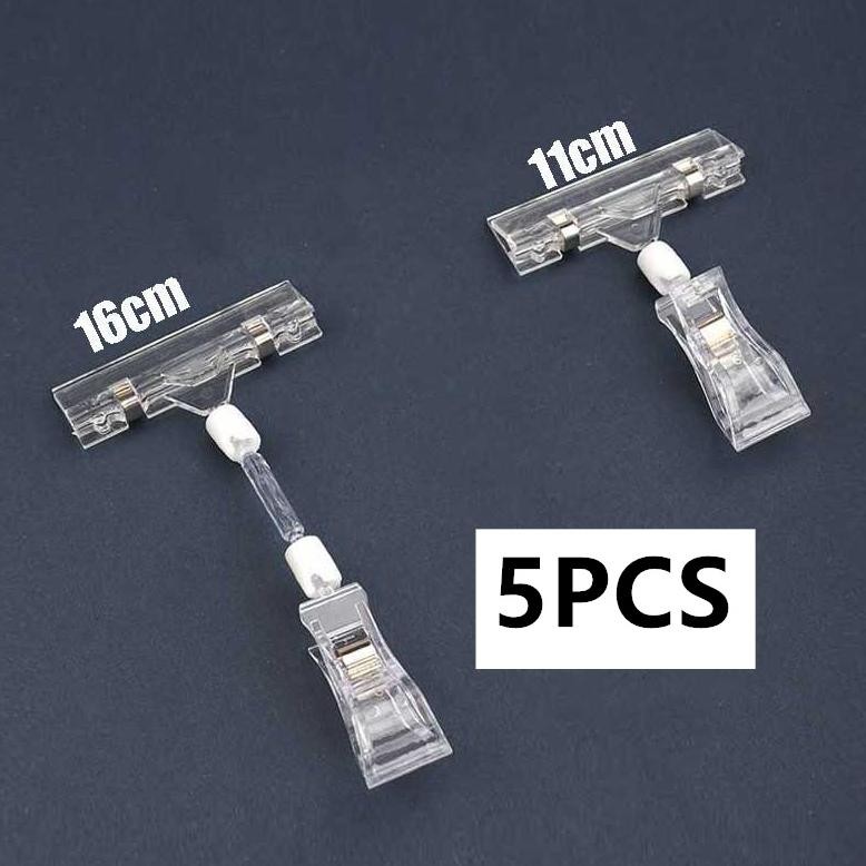

NEW 5PCS JEPITAN PROMO PENJEPIT LABEL PAPAN TAG HANGER TRANSPARAN 11CM GOOD PRODUK SIAP KIRIM