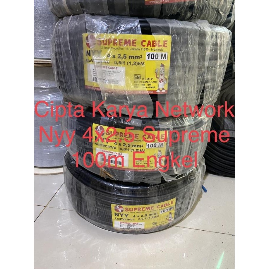Kabel Supreme Nyy 4X2.5 50M Engkel Hitam / 4X2,5 Supreme 4X2.5Mm Nyy - Asli