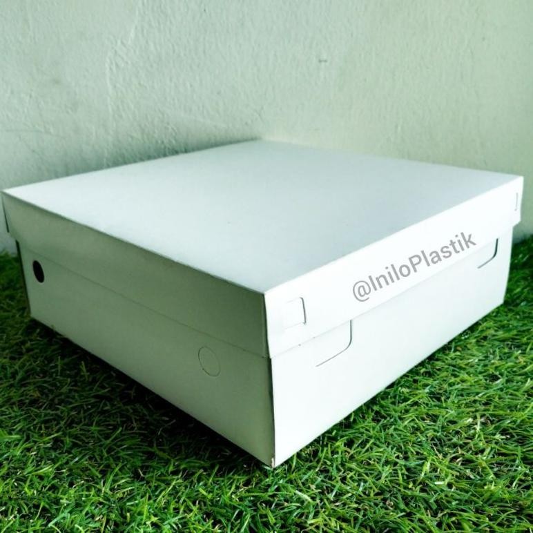 

Ah67 wwr-76 @50pcs Dus Box Kue Karton putih susu / Box Nasi / Box Polos 20x20 cm Murah Hemat