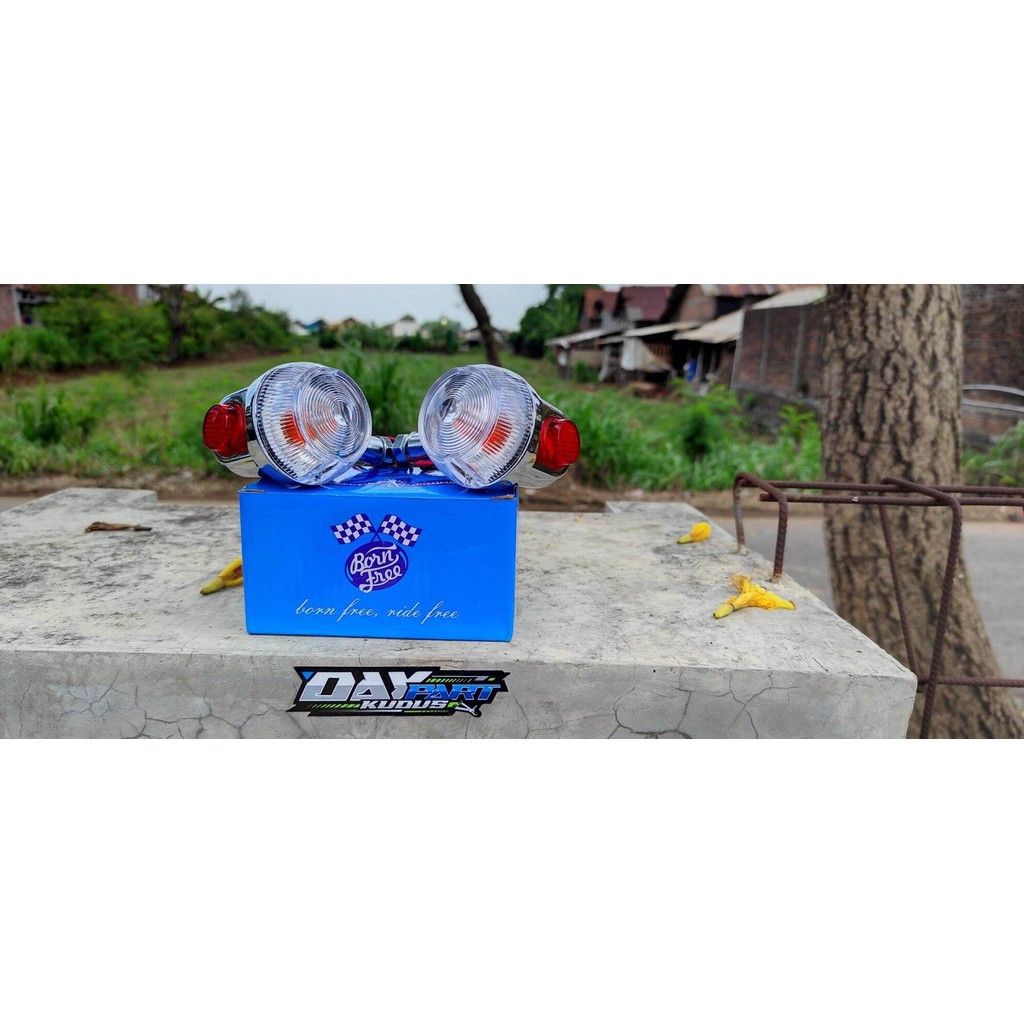 lampu sein gt retro classic import bornfree besi pnp honda gl 100 gl 125 lampu sen gt mini retro mat