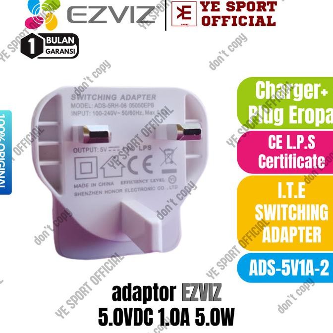 Adaptor Charger CCTV Ezviz 5V 9V 12V 0.5A 1A 1.5A 2A Cas Outdoor Camera Adapter Original A0131 [terb