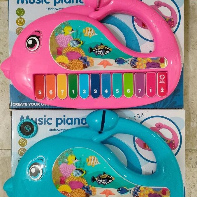 Mainan Anak Piano Lumba Lumba Musik Proyektor Gambar Co