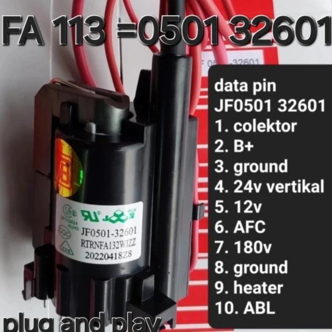 Murah ( JF0501 32601 ) FLYBACK PLAYBACK TV SHARP 21 FA113WJ FA 113 FA113 WJ BSC24-2688S 2688 S BSC 2