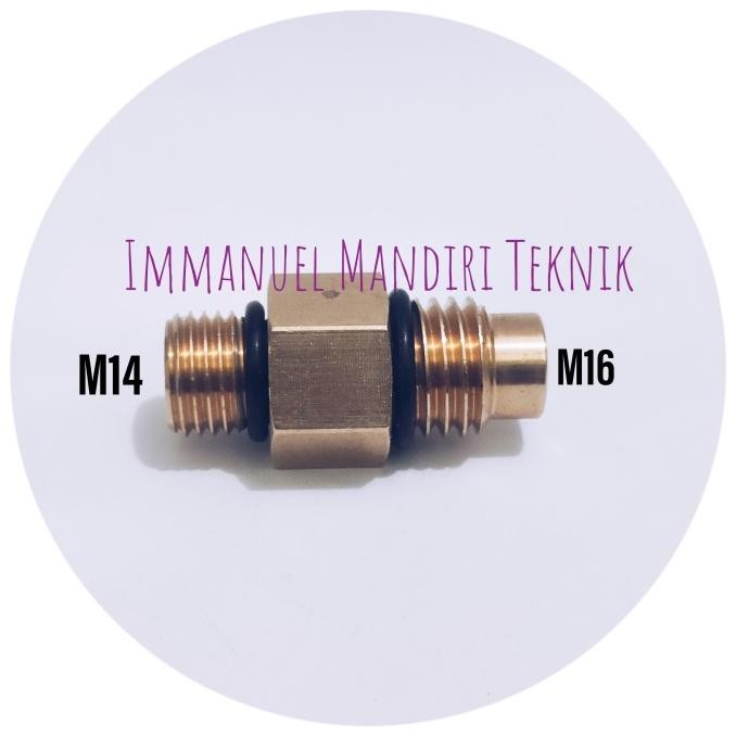 Nepel Jet cleaner gun pendek M16 x M14 / Sambungan gun foam lance
