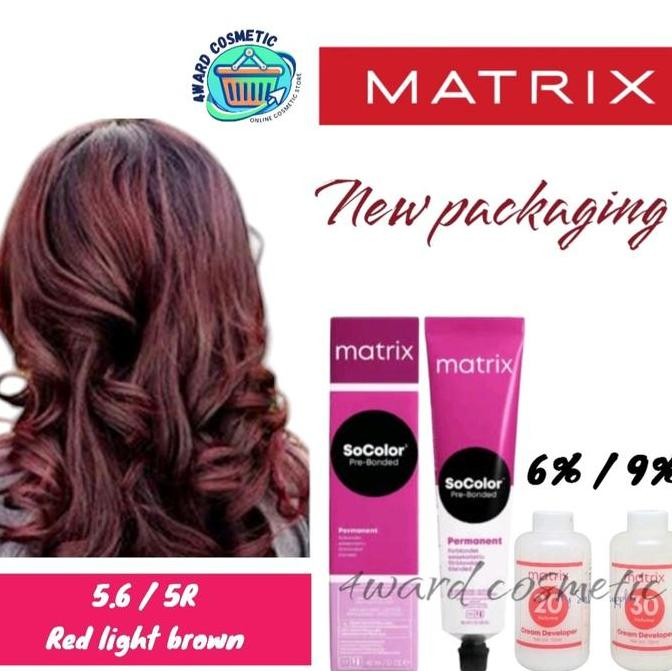 Matrix socolor 5.6/5R red light brown + oxidant pewarna rambut hair color