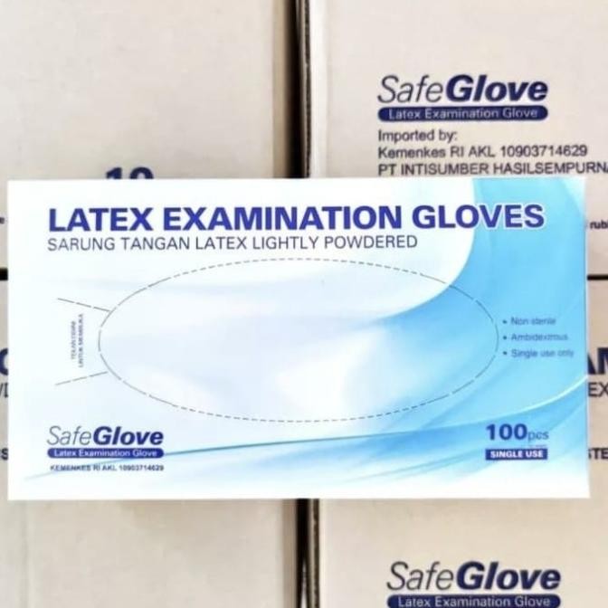 SARUNG TANGAN LATEX SAFEGLOVE / LATEX EXAMINATION/ SARUNG TANGAN MEDIS