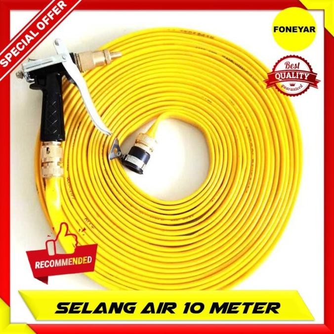 Selang Air Elastis Fleksibel Gulung Gulungan Dengan Semprotan 10 Meter