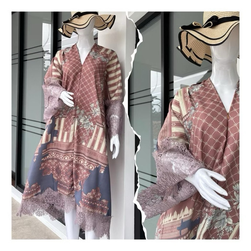 Tahan Lama Kaftan Raya Midi Kaftan Tunik Muslim/Kaftan Jumbo Cantik Motif Iner Rayon/Kotak