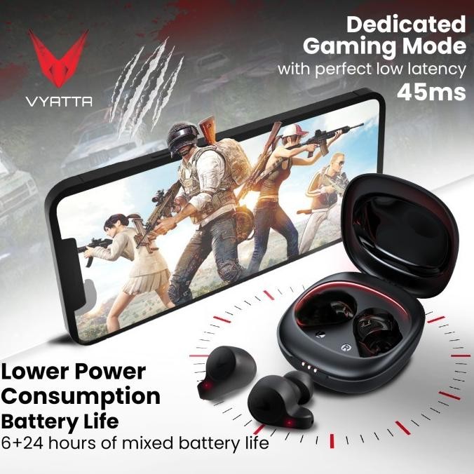 VYATTA AIRBOOM PHANTOM Q TWS BLUETOOTH HEADSET EARPHONE GAMING FS