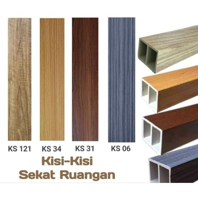 Terlaris Partisi Hollow Pvc 3 Meter Kisi Kisi Sekat Ruangan Indoor Motif Kayu / Hollow Pvc Partisi K
