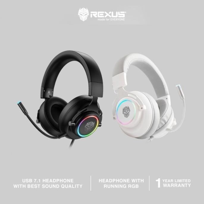 HEADSET GAMING REXUS HX20 USB V.7.1 (LED) + RGB LIGHT Mic