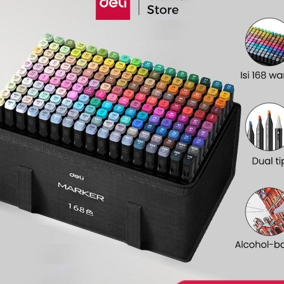 

Deli Pidol Eta Profeional Etch Marer 168 Warna Dual Tip Hm902
