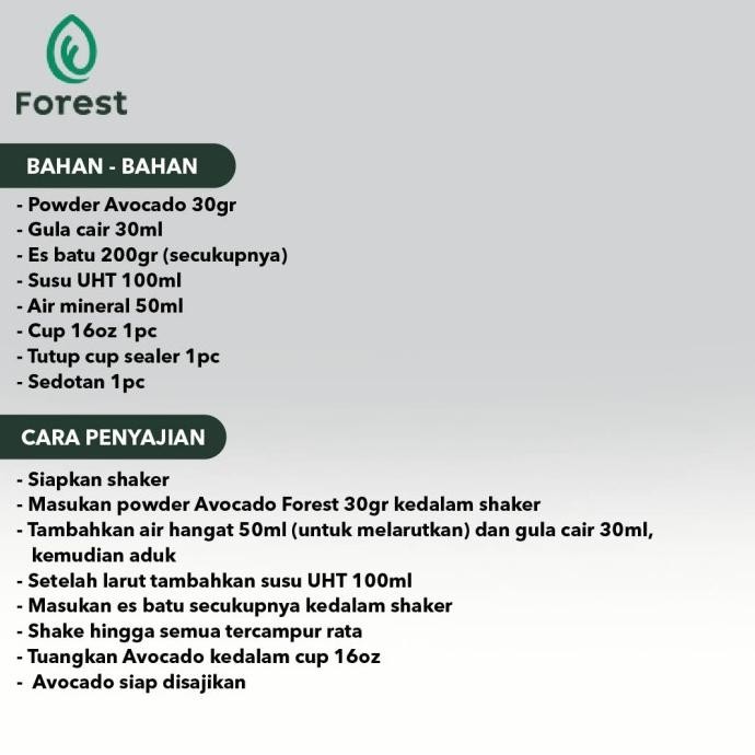 

Spesial Promo/ Bubuk Minuman Avocado Powder - Forest Bubble Drink [Terlaris/Terbaru/Recommended]