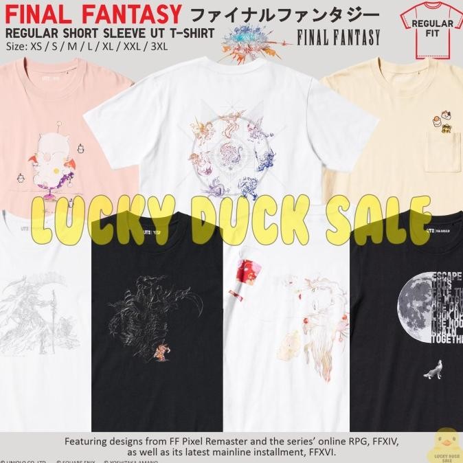 Final Fantasy Pixel Remaster XIV XVI Baju Kaos Regular Game UT Shirt UNIQLO UT