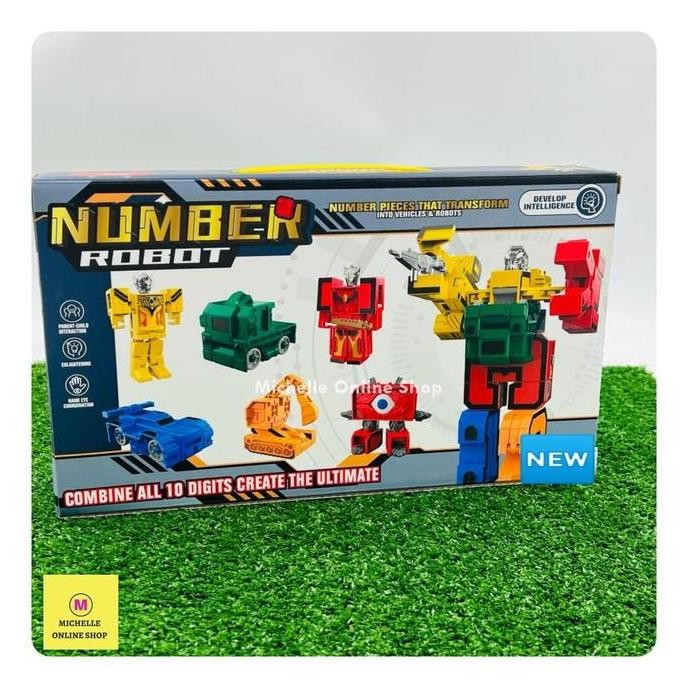 Mainan Robot Angka - Transformer Angka Robot Co