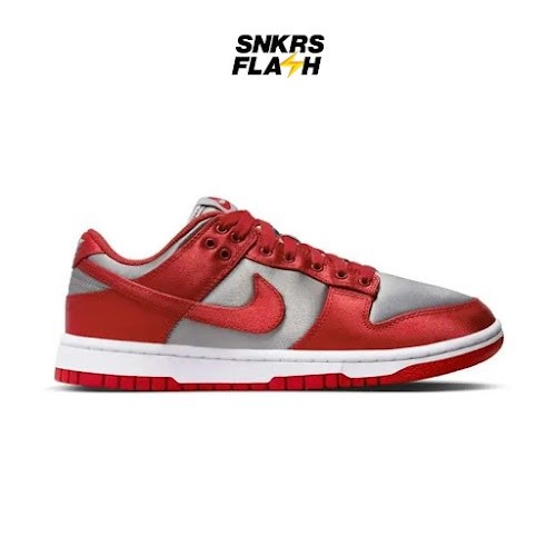 NIKE Dunk Low Unlv Satin Red Grey Sepatu Sneakers Wanita - DX5931001 - Size 38