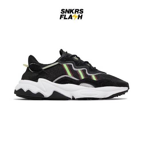 ADIDAS Ozweego Black Solar Green Sepatu Sneakers Wanita - EF0158 - Size 39.3