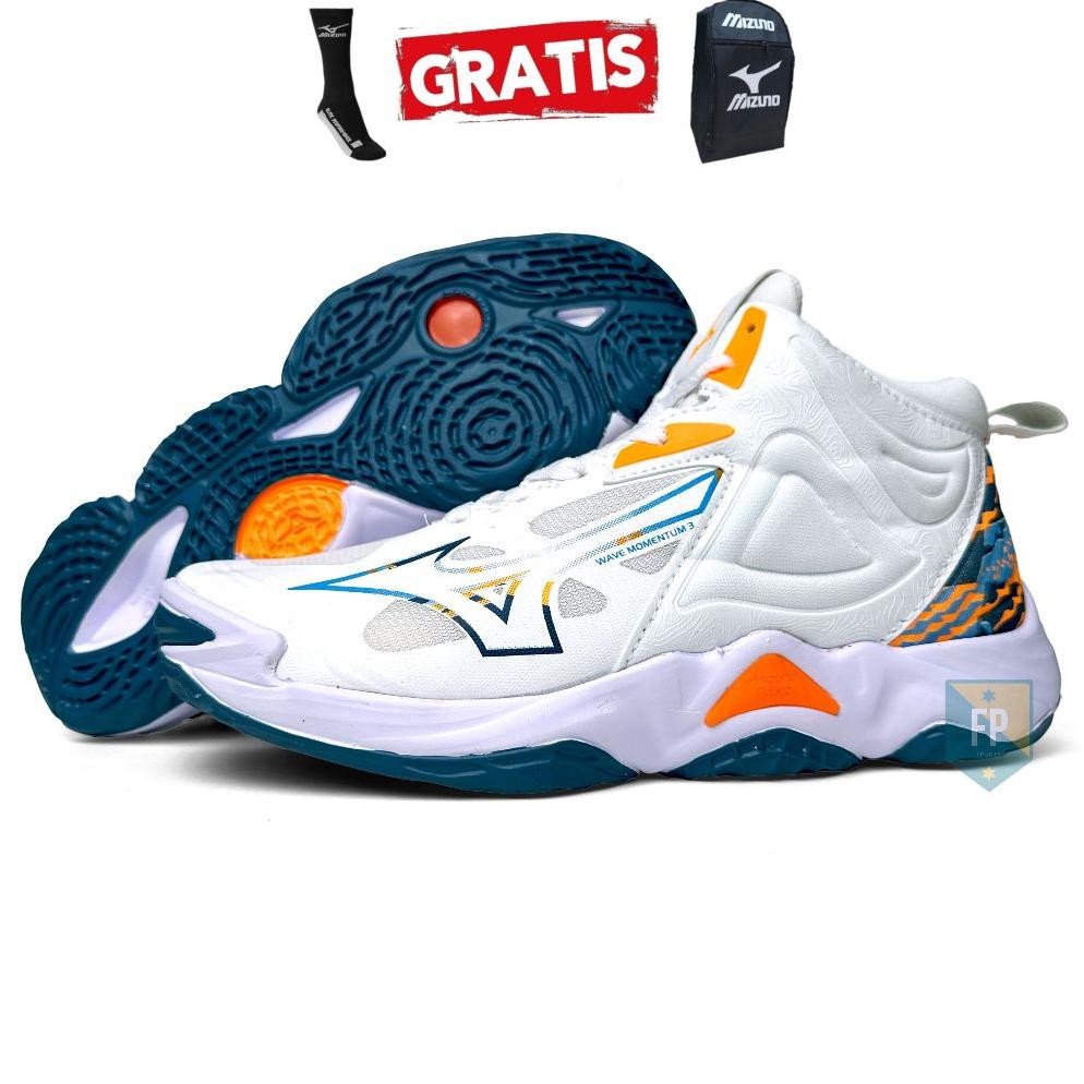 Sepatu Volly Mizuno Wave Momentum 3 Mid Terbaru Pria Dan Wanita Size 36-44 Tersedia Cod