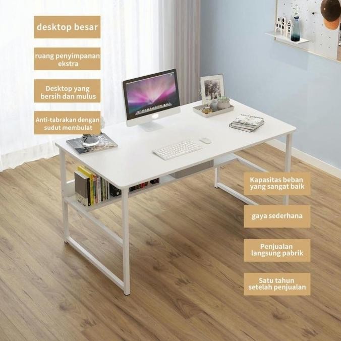 Meja Belajar Kayu Set Kursi / Meja Belajar Minimalis / Meja Kerja / Meja Komputer Minimalis / Meja L