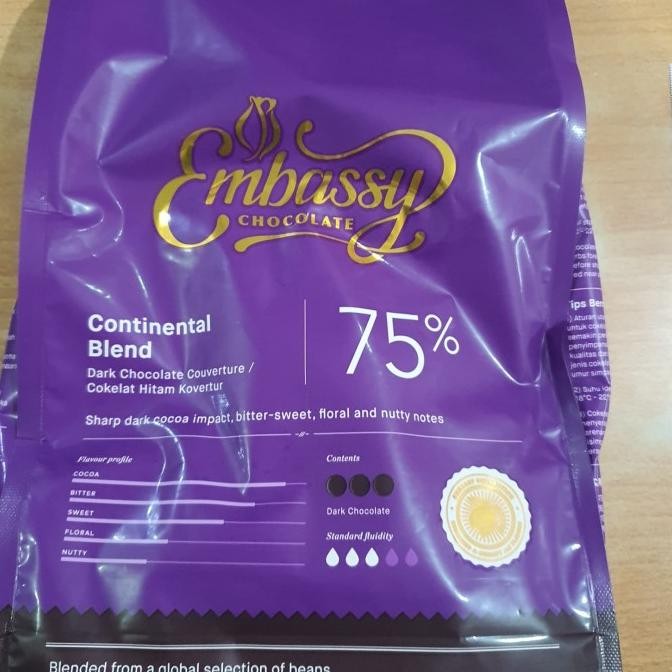 

Grosir Tulip Continental 75% Dark 250 Gr / Couverture Button Dark Chocolate