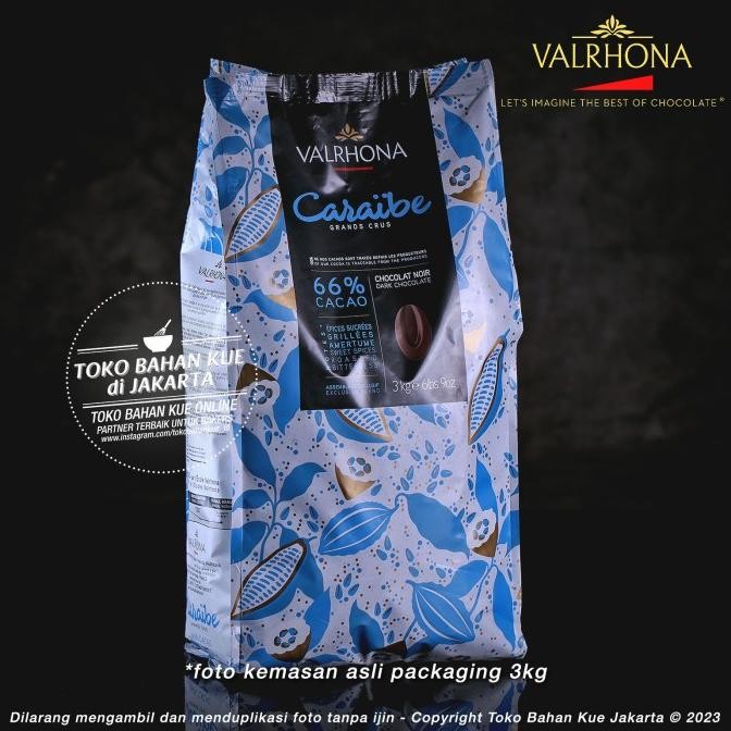 

Sale Valrhona Caraibe 66% Dark Chocolate 3Kg Sak Couverture Cokelat Coin