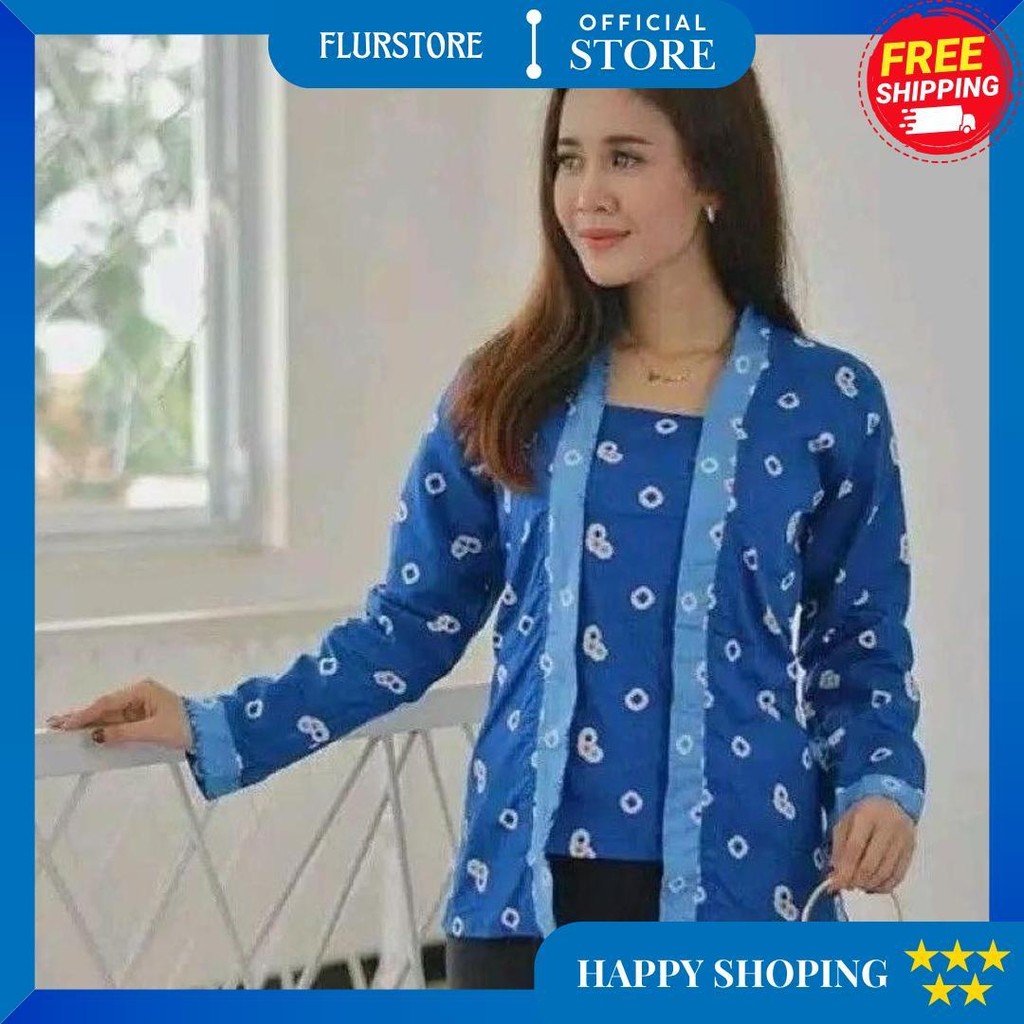 Batik Kebaya Kutubaru Jumputan Wanita Size Jumbo Solo Gratis Ongkir