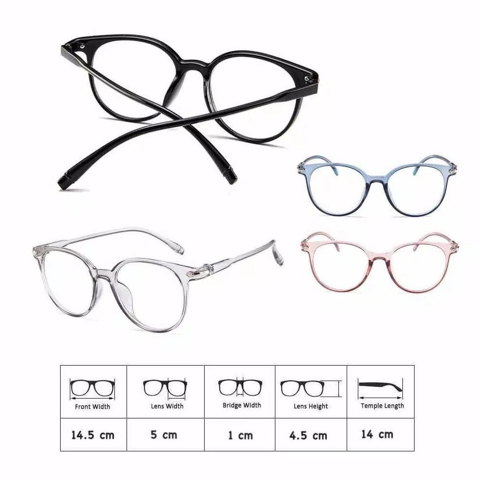 gq-68 vf-52 Kacamata Wanita Antiradiasi Kaca Mata Kucing Anti Radiasi Uv Protection Cewek Pria Hitam