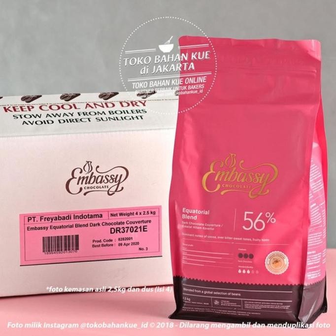 

Grosir Embassy Chocolate - Equatorial Blend 56% 100Gr Dark Couverture Tulip