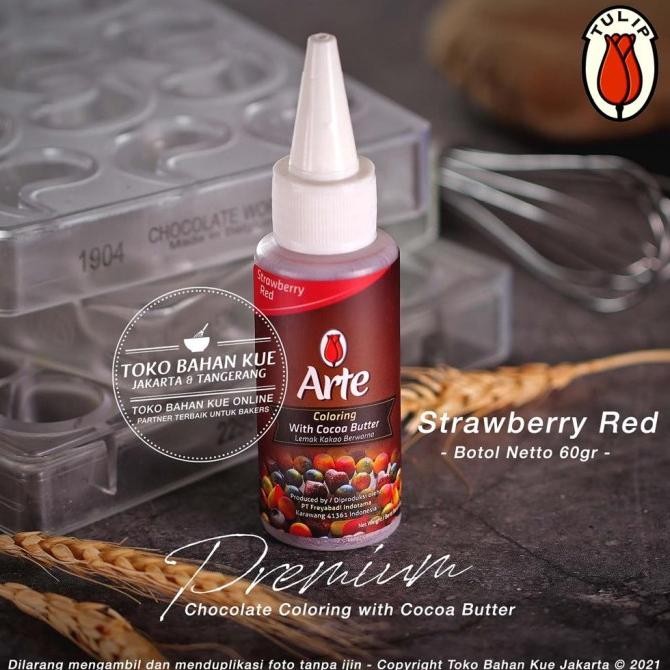 

Sale Tulip Arte Chocolate Coloring Strawberry Red Cocoa Butter Warna Merah