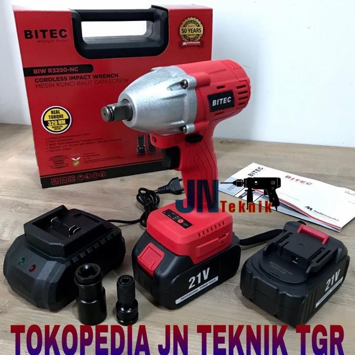 ready  CORDLESS IMPACT WRENCH BITEC BIW R3250 MESIN PEMBUKA BAUT BITEC 21VOLT murah