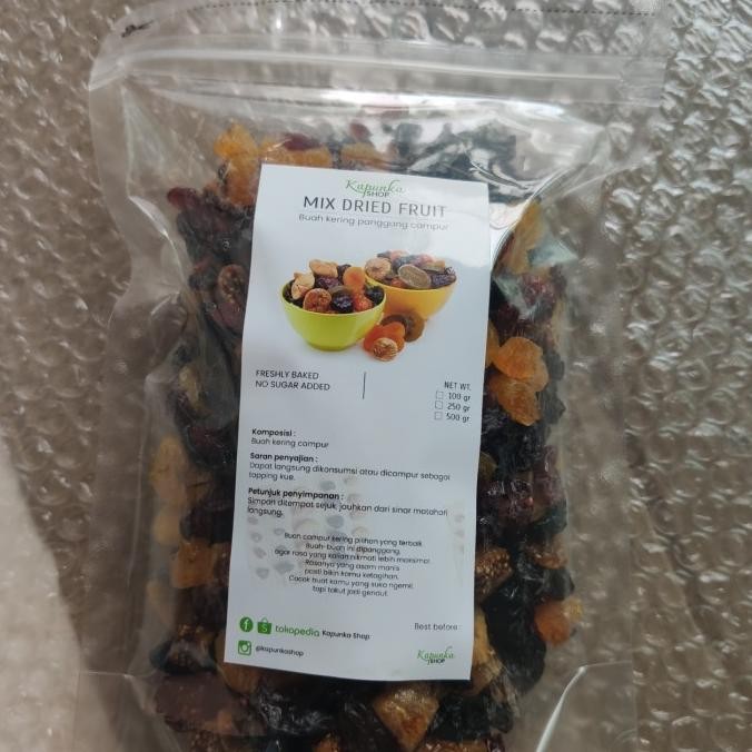 

Promo Dried Fruit Mix 500Gr (Buah Kering) Fig Apricot Plum Raisin Cranberry