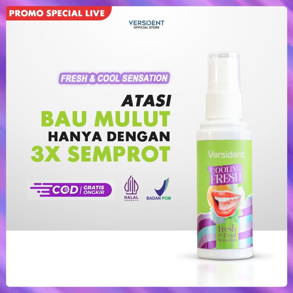 MARINA [PROMO LIVE] MOUTH SPRAY VERSIDENT COOLING FRESH - PENGHARUM MULUT / MENGATASI BAU MULUT / SE