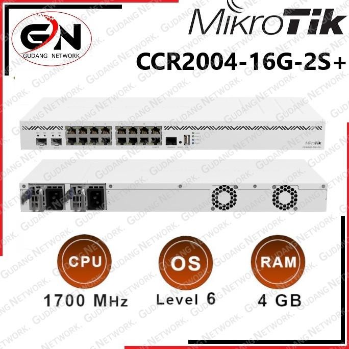 TERBARU - Mikrotik CCR 2004 16G 2S+ CCR2004-16G-2S+ Cloud Core Router CCR 2004 1
