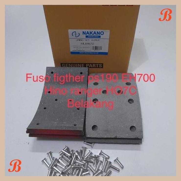 [PGM] BRAKE LINNING REAR KAIN KAMPAS KANVAS REM BELAKANG FUSO FIGTHER PS190
