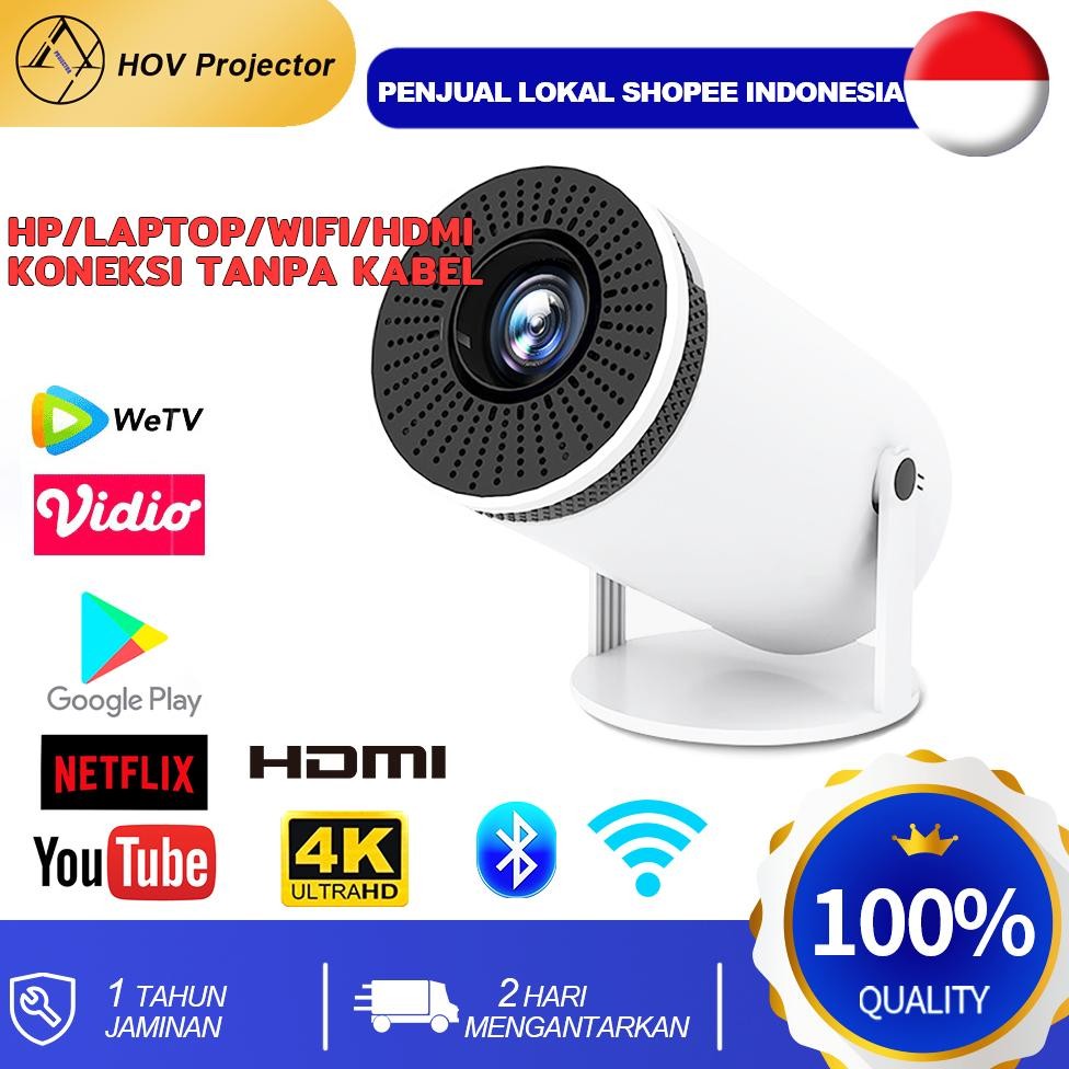 mia viuio hy300/310 proyektor  8000lumens android 11.0 1080p mendukung koneksi nirkabel wifi 2.4g & 
