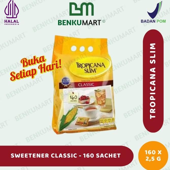 

Grosir Tropicana Slim Classic Sweetener 160 Sch X 2,5 Gr