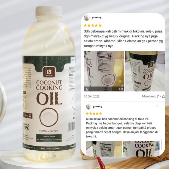 

Murah Naturist | Coconut Cooking Oil 5 L | Minyak Goreng Kelapa Murni 100%