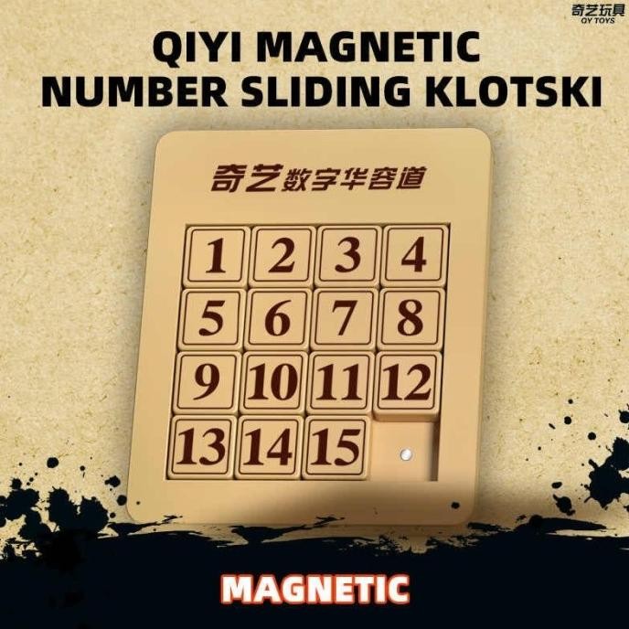Klotski Board Puzzle 15 Angka Magnetic Number 4x4 Produsen Rubik QiYi