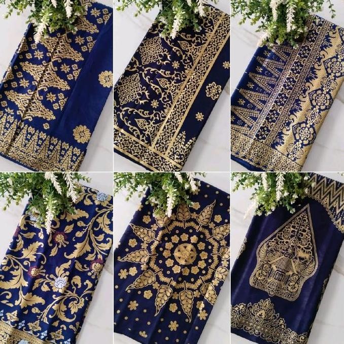 KAIN BATIK PRADA BALI SONGKET TAPIH KAIN PANJANG BALI WARNA NAVY BIRU TUA