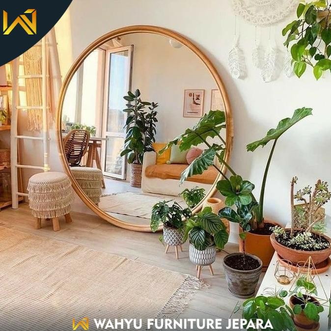 CERMIN BADAN BESAR MIRROR ||CERMIN BULAT BESAR