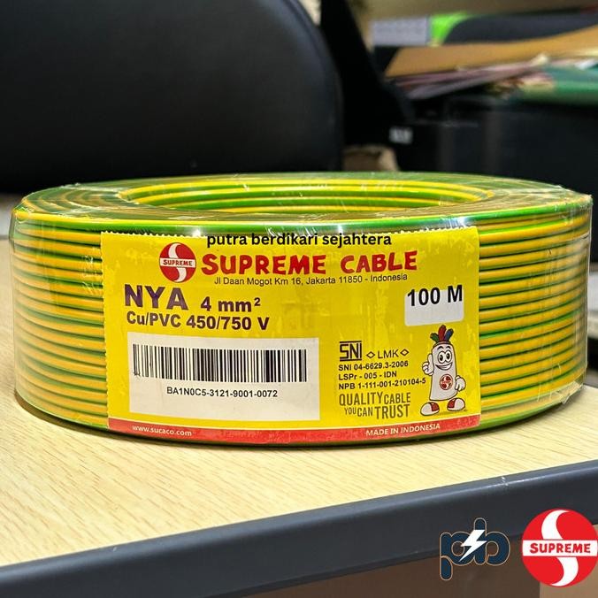 Kabel NYA 4mm Merk Supreme / Kabel NYA 4 mm Supreme