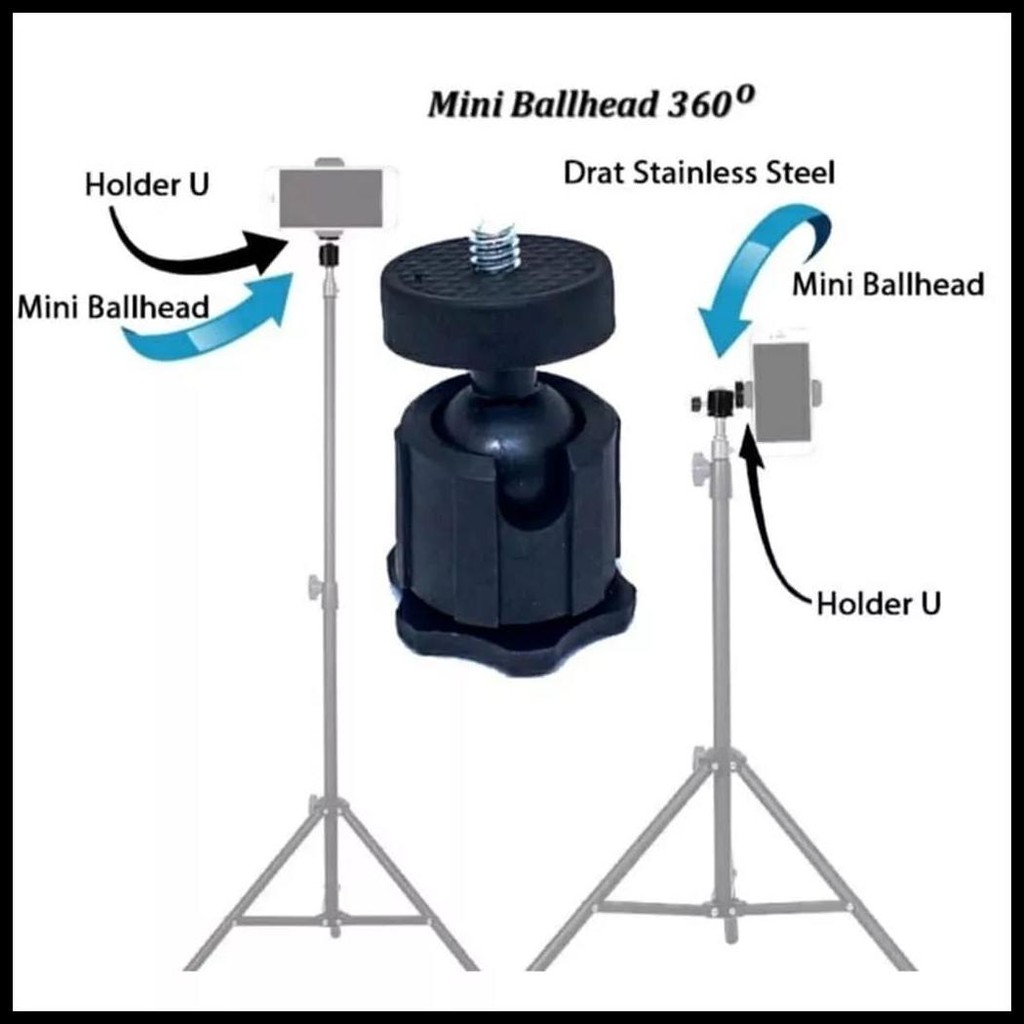 MINI BALL HEAD TRIPOD KAMERA DSLR 360