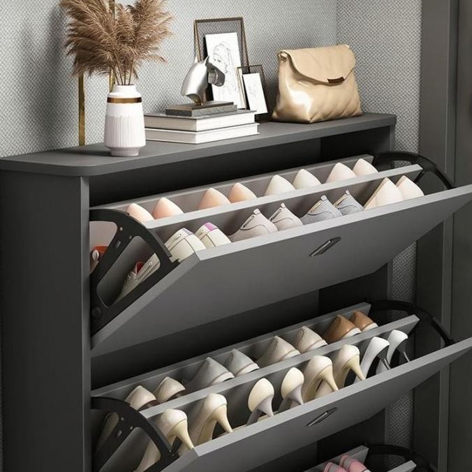 Rak Sepatu/Lemari Sepatu/Rak Sepatu Susun Tertutup/Tempat Sepatu/Shoes Cabinet/Aesthetic/Kayu/Outdoo