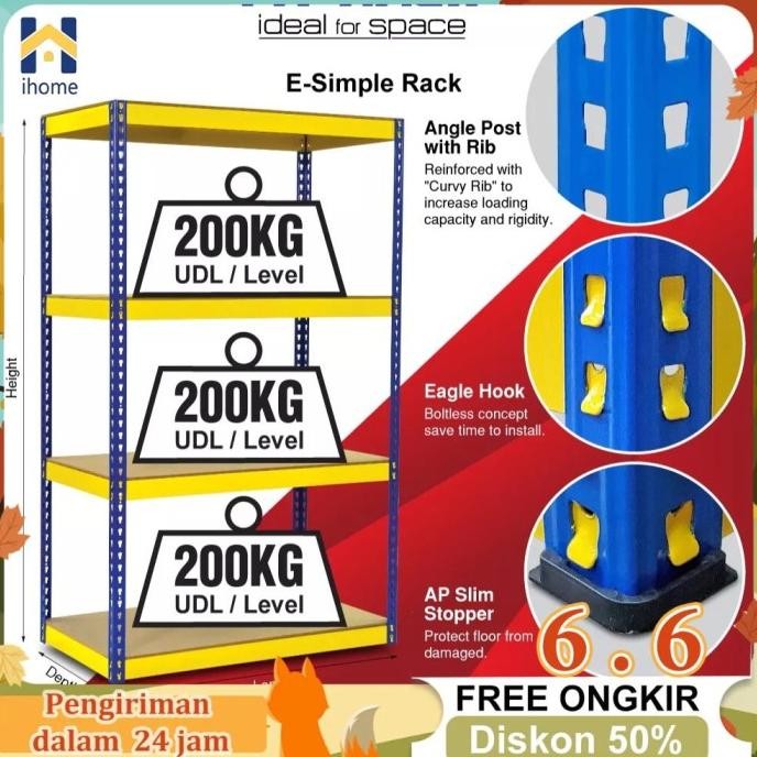 Rak Besi Siku Rak Besi 12045180CM Rak Gudang Rak Warung Rak Susun Besi Serbaguna