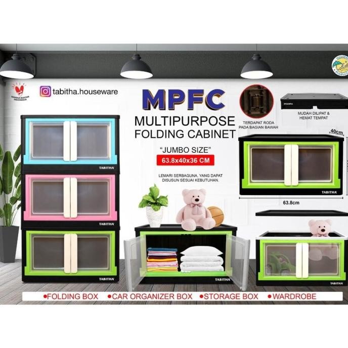 TABITHA Lemari Pakaian Baju Plastik Lipat MURAH SIMPLE MULTIFUNGSI SERBAGUNA AESTHETIC MINIMALIS