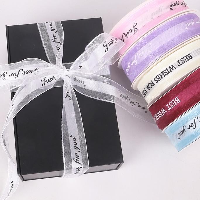 

1Roll Pita Motif Half Tranparant Happy Thday Jut For You Atin Organza Orea