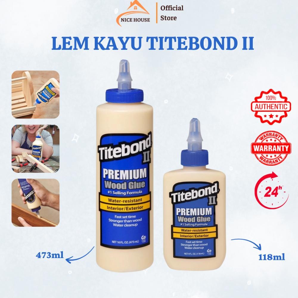 Harga murah lem kayu Titebond II 118ml/473ml, lem kayu Titebond II kualitas tinggi, lem kayu, lem ka