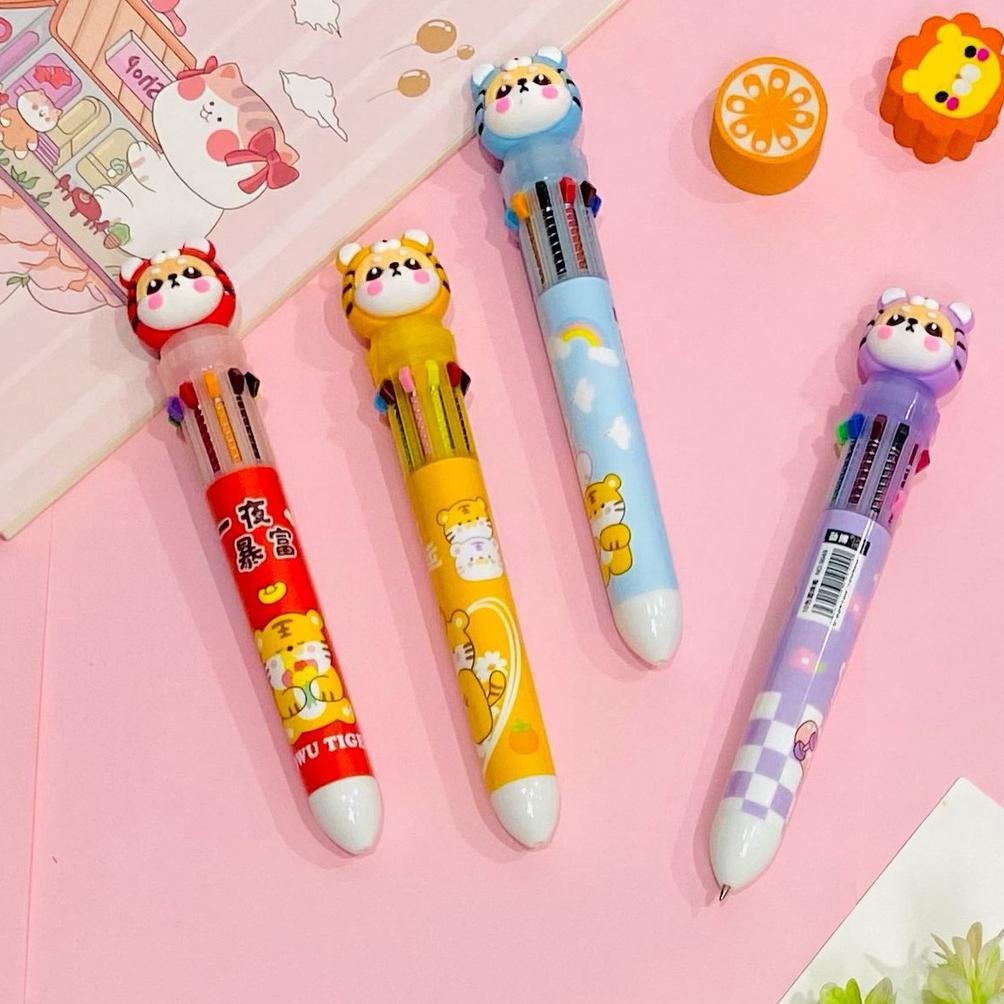 

Tw39 Hd Pen Cetek 10 Warna Motif Lucu/Alat Tulis Anak/Balpen Warna/Pen