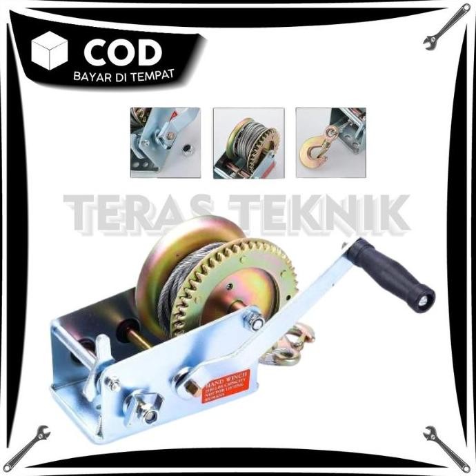 Terlaris 800Lbs Mesin Derak Manual Tangan Hand Winch Katrol Manual Alat Penarik Caravan Panjang Tali